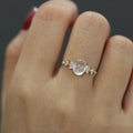 Light Luxury French Court Style Geometric Simulated Moonstone Ring For Women view 3