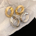 Minimalist Metal Geometric Ring Stud Earrings For Women, Light Luxury Fashion Designer Style view 3
