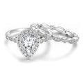 Vintage Marquise And Pear Shape Matching Wedding Ring Set, Classic Minimalist Women's Rings view 1