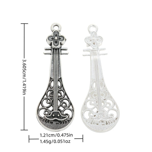 Zinc Alloy Guitar Charm Pendant for DIY Necklace Bracelet Jewelry Making
