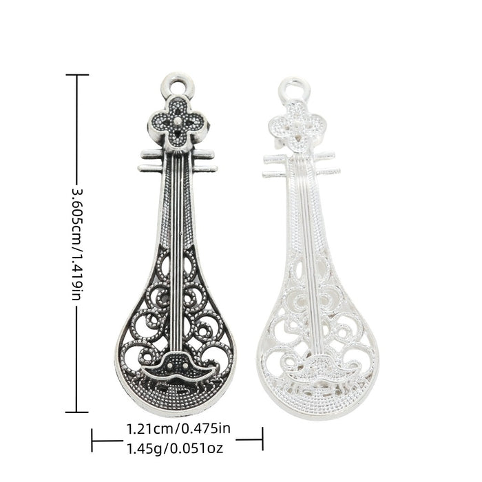 Zinc Alloy Guitar Charm Pendant for DIY Necklace Bracelet Jewelry Making