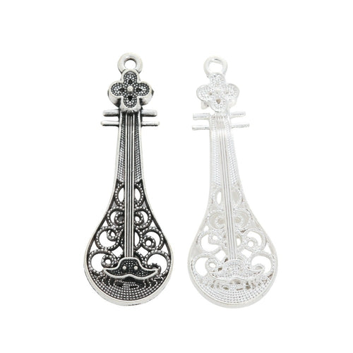 Zinc Alloy Guitar Charm Pendant for DIY Necklace Bracelet Jewelry Making