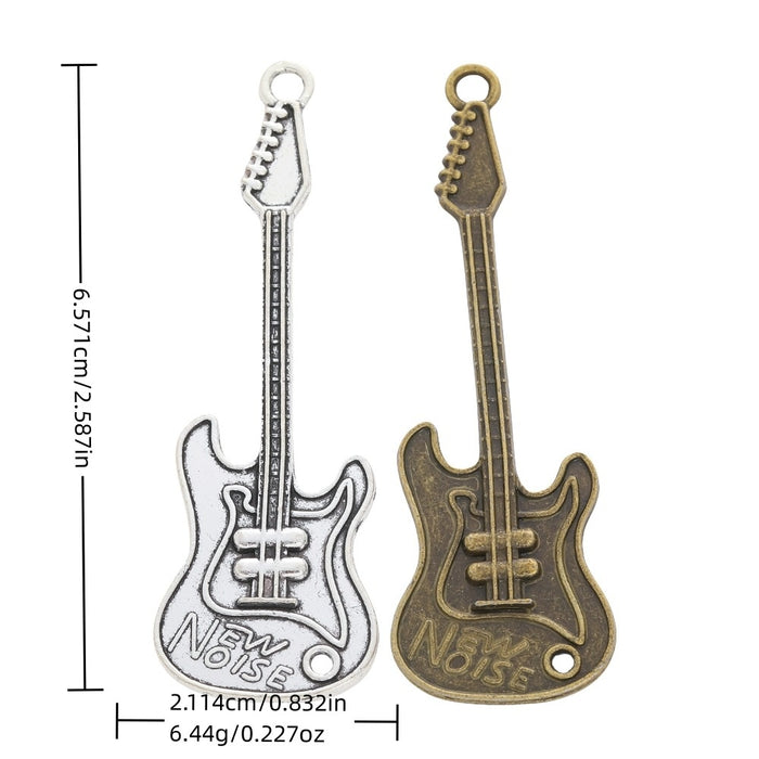 Zinc Alloy Guitar Charm Pendant No.359275 for DIY Necklace Bracelet Jewelry Making