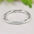 Korean Style Ultra Thin Twist Line Ring For Women, Spiral Braided Minimalist Fashion Jewelry view 6