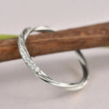 Korean Style Ultra Thin Twist Line Ring For Women, Spiral Braided Minimalist Fashion Jewelry view 2