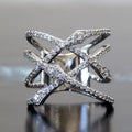 Fashion Personalized American Style Crossover Line Finger Ring, Bold Designer Statement Jewelry view 1