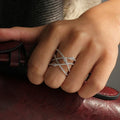 Fashion Personalized American Style Crossover Line Finger Ring, Bold Designer Statement Jewelry view 3