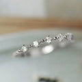 Korean Light Luxury Stackable Index Finger Ring With Row Rhinestone Design, Simple Women Jewelry view 2