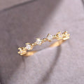 Korean Light Luxury Stackable Index Finger Ring With Row Rhinestone Design, Simple Women Jewelry view 3