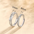 Korean Dongdaemun Fashion Couple Rings Simple Daily Line Cross Design Layered Unisex Rings view 4