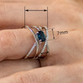 High End Geometric Oval Ring With Cross Line Multi Layer Wrapped Design For Women view 4
