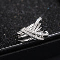 Minimalist Irregular Multi Wrap Ring Light Luxury Zircon Cross Finger Jewelry For Women view 2
