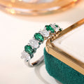 Fashion Oval Rhinestone Row Geometric Vintage Ring Simple Delicate Everyday Jewelry For Women view 3