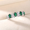Fashion Oval Rhinestone Row Geometric Vintage Ring Simple Delicate Everyday Jewelry For Women view 2