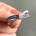 European Fashion Purple Crisscross Bow Ring For Women, New Statement Finger Jewelry view 1