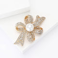 Rhinestone Alloy Four Section Bow Brooch For Women Apparel view 3