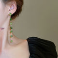 Alloy Geometric Tassel Drop Earrings With Silver Needle New Chinese Light Luxury Style view 4