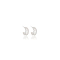 Elegant Irregular Crushed Metal C Hoop Stud Earrings, Light Luxury Alloy Silver Needle Open Hoop Earrings view 5