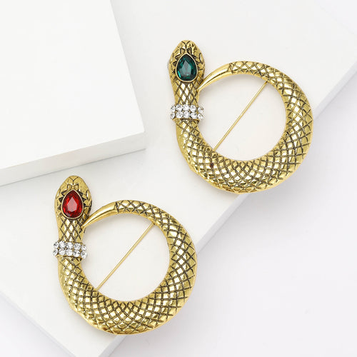 Alloy Rhinestone Snake Brooch Pin For Men And Women Apparel