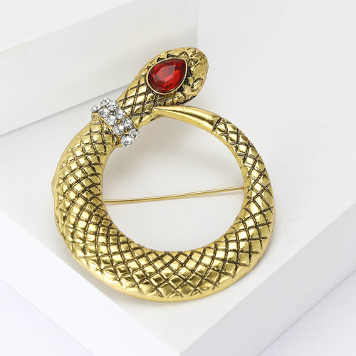 Alloy Rhinestone Snake Brooch Pin For Men And Women Apparel