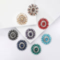 Alloy Rhinestone Sunflower Brooch Pin For Creative Women's Apparel view 1