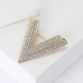 Metal Alloy Rhinestone Large V Brooch For Suits And Coats view 3