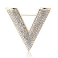 Metal Alloy Rhinestone Large V Brooch For Suits And Coats view 5