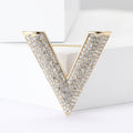 Metal Alloy Rhinestone Large V Brooch For Suits And Coats view 2