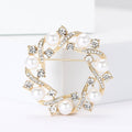 Alloy Rhinestone Pearl Wreath Brooch Pin for Blazers Cardigans view 2
