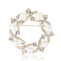 Alloy Rhinestone Pearl Wreath Brooch Pin for Blazers Cardigans view 5