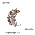 Fashion Alloy Rhinestone Leaf Brooch Pin For Suits And Dresses view 4