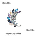 Fashion Alloy Rhinestone Leaf Brooch Pin For Suits And Dresses view 6