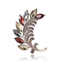 Fashion Alloy Rhinestone Leaf Brooch Pin For Suits And Dresses view 5