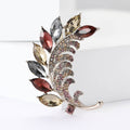 Fashion Alloy Rhinestone Leaf Brooch Pin For Suits And Dresses view 2