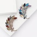 Fashion Alloy Rhinestone Leaf Brooch Pin For Suits And Dresses view 1