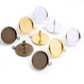 8-16mm Electroplated Copper Stud Earring Posts With Loop And Base For DIY Jewelry Findings Stud Earrings view 4