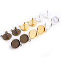 8-16mm Electroplated Copper Stud Earring Posts With Loop And Base For DIY Jewelry Findings Stud Earrings view 2