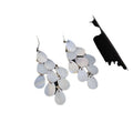 French Vintage Flower Tassel Pearl Drop Earrings, Princess Style Light Luxury U Shape Jewelry view 5