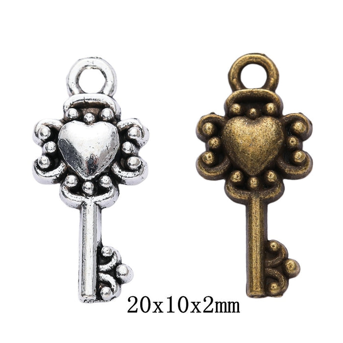 Zinc Alloy Key Charm Pendant No.446866 for DIY Necklace Bracelet Jewelry Making