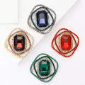 Premium Alloy Rhinestone Square Brooch For Dresses And Shawls view 1