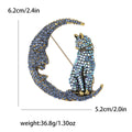 Alloy Rhinestone Moon Cat Brooch Pin For Women's Clothing view 6