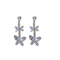 French Luxury Zircon Butterfly Tassel Earrings And Collarbone Necklace Jewelry Set view 5