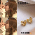 Metal Twist Stud And Hoop Earrings Jewelry Set With Light Luxury Geometric Round Design view 4