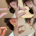 Metal Twist Stud And Hoop Earrings Jewelry Set With Light Luxury Geometric Round Design view 2