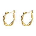 Metal Twist Stud And Hoop Earrings Jewelry Set With Light Luxury Geometric Round Design view 5