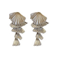Chic Geometric Fan Metal Tassel Drop Earrings With Silver Posts view 5