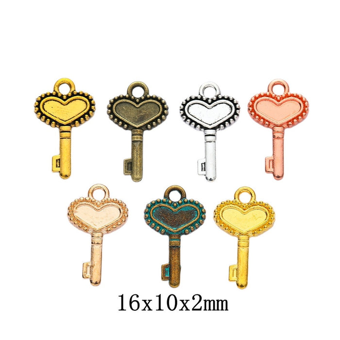 Zinc Alloy Crown Key Charm Pendant No.096378 for DIY Necklace Bracelet Jewelry Making