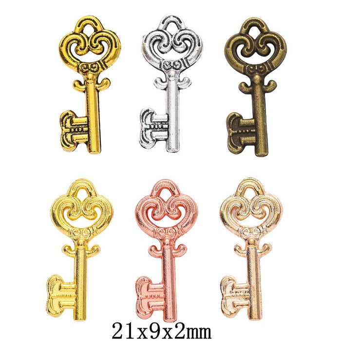 Zinc Alloy Crown Key Charm Pendant No.900528 for DIY Necklace Bracelet Jewelry Making
