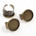 20mm Inner Diameter Electroplated Alloy Ring Gemstone Bezel Tray For DIY Jewelry Parts 5g view 3