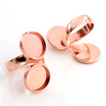 12mm Inner Dual Tray Electroplated Copper Ring Cabochon Base Setting For DIY Jewelry Findings view 2